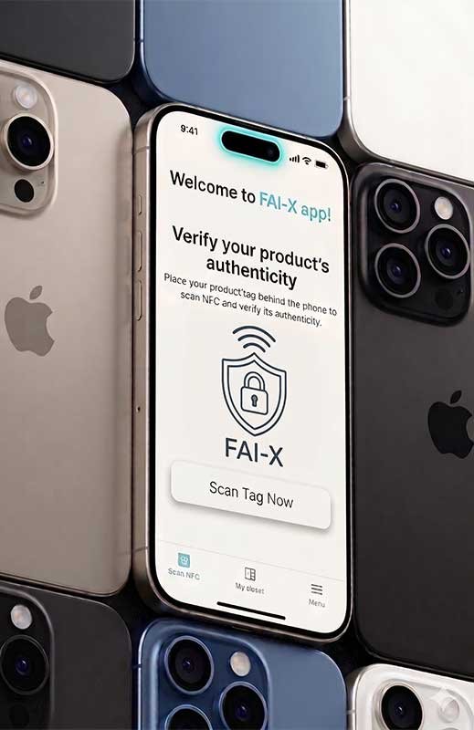 FAI-X 앱 — 제품 진위 확인 화면